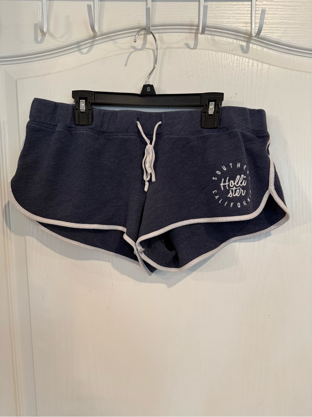 Hollister vintage y2k Blue Jersey low rise Mini Shorts With Logo sz medium